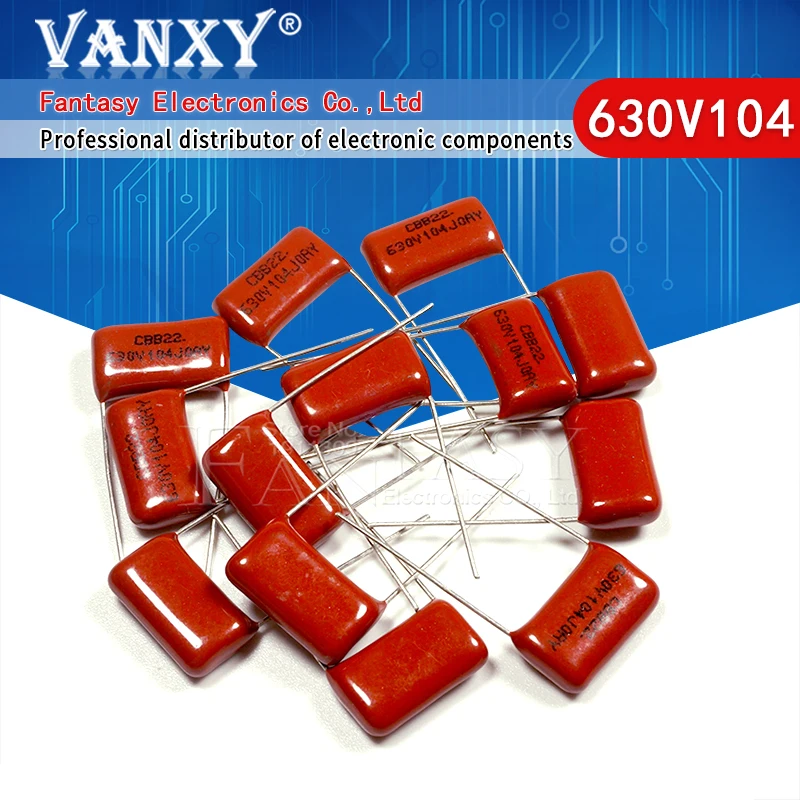 10 шт. 630V104J шаг 15 мм 0 1 мкФ 100nf 630V 104 CBB полипропиленовый пленочный конденсатор с