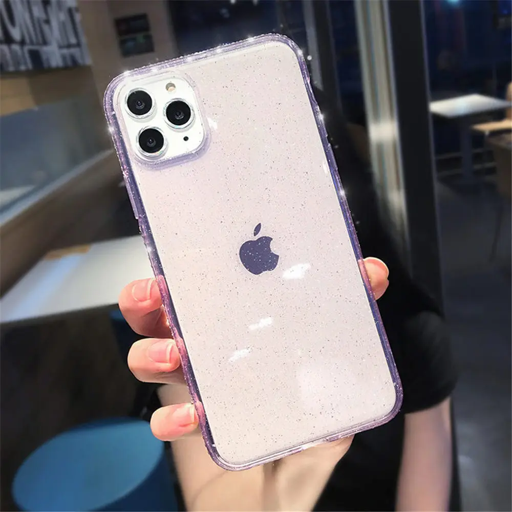Lovebay Алмазный блестящий чехол для телефона для iPhone 7 8 6 6s Plus 11 Pro X XR XS Max блестящий прозрачный Твердый Мягкий ТПУ чехол-накладка
