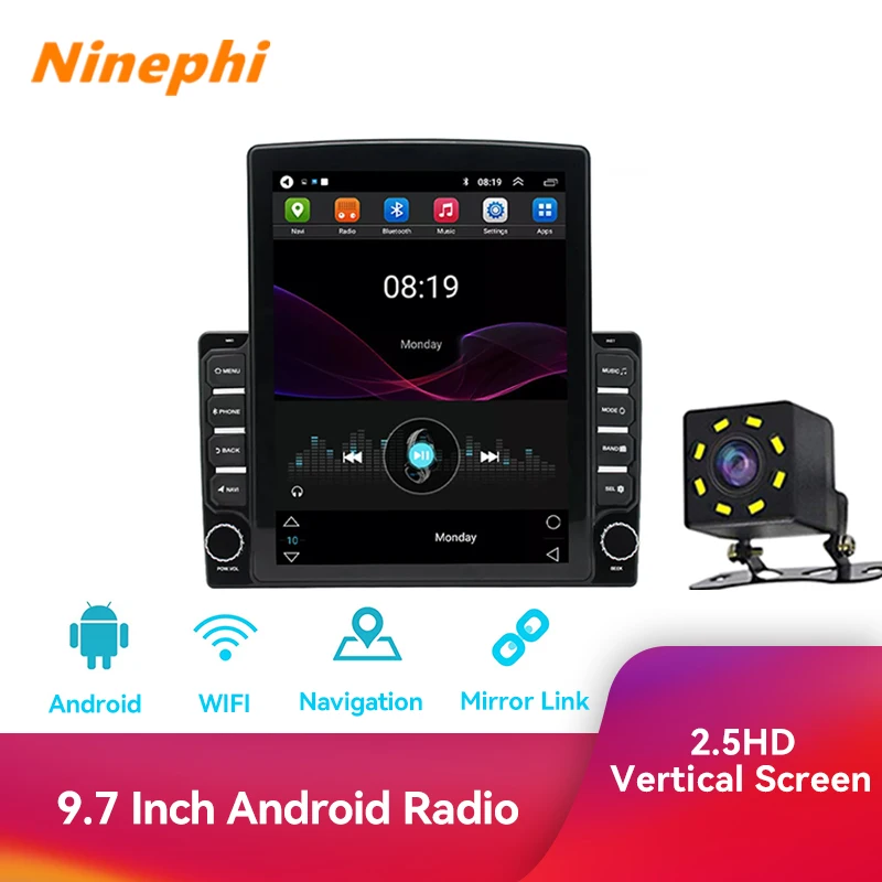 Автомобильный радиоприемник 2 Din 9 7 дюйма в стиле Tesla Android Mp5 Usb TF FM GPS-навигация Wi-Fi