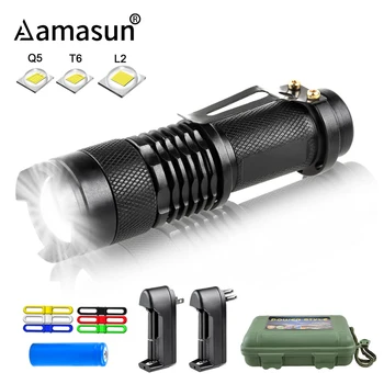 

Mini LED Flashlight Waterproof LED Torch Adjustable Focus Flash Light 14500 18650 Battery Lantern for Camping Outdoor Lighting
