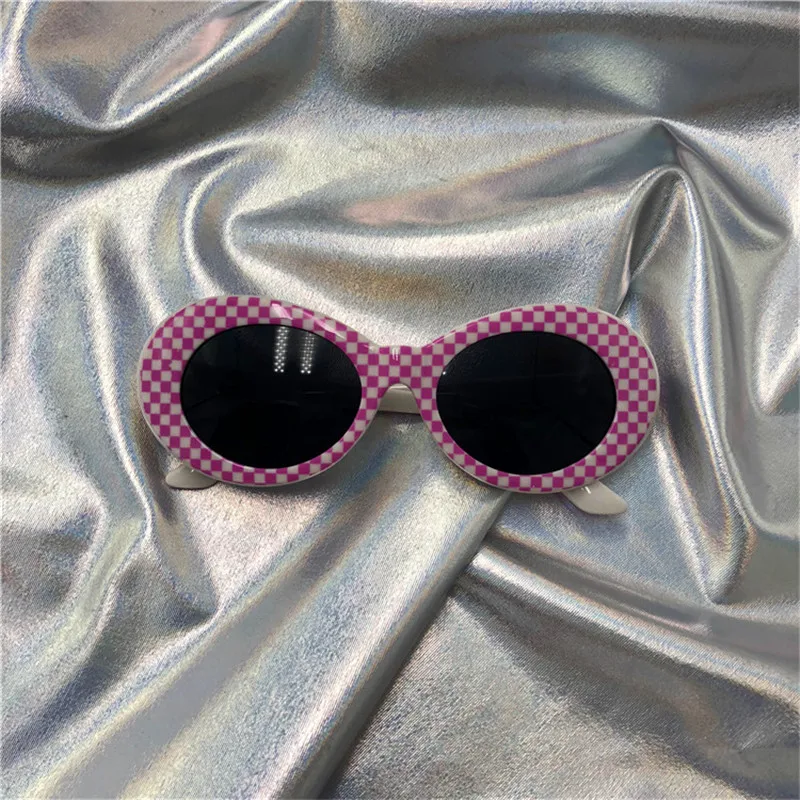 Женские и мужские зеркальные очки ретро женские очки Kurt Cobain солнцезащитные очки винтажные овальные очки NIRVANA модные классические солнцезащитные очки - Цвет линз: Small Pink
