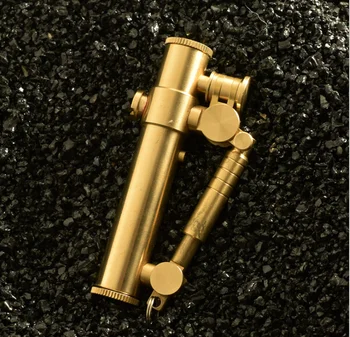 

Heavy duty trench brass kerosene lighter, one key ignition Vintage grinding wheel lighter
