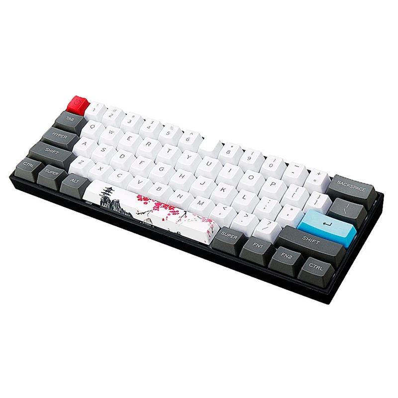 Пятисторонний Dyesub 6.25U Новинка Keycap PBT пагода цветок сливы космический бар