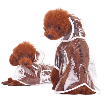 

OWDBOB 1pc Waterproof Dog Raincoat with Hood Transparent Pet Dog Puppy Rain Coat Cloak Costumes Clothes for Dogs Pet Supplies