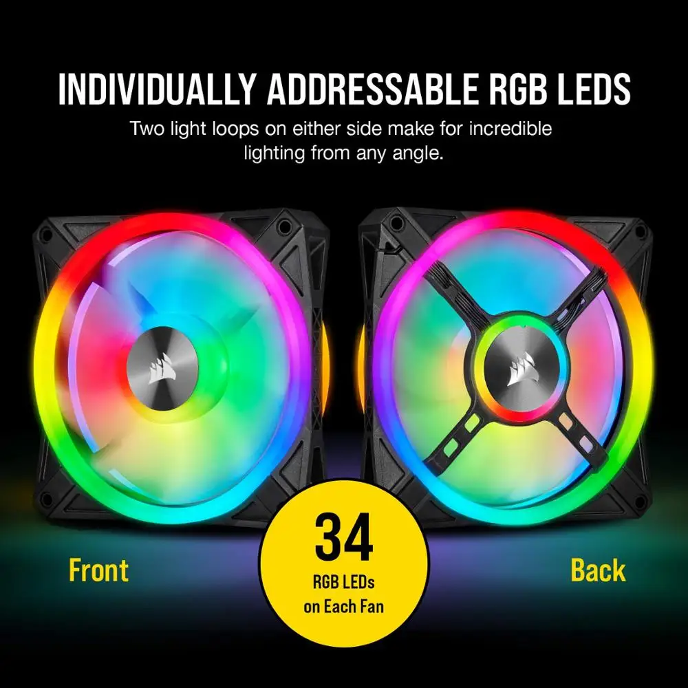 CORSAIR QL серия QL120 QL140 RGB 120 мм 140 светодиодный вентилятор один пакет двойной тройной с