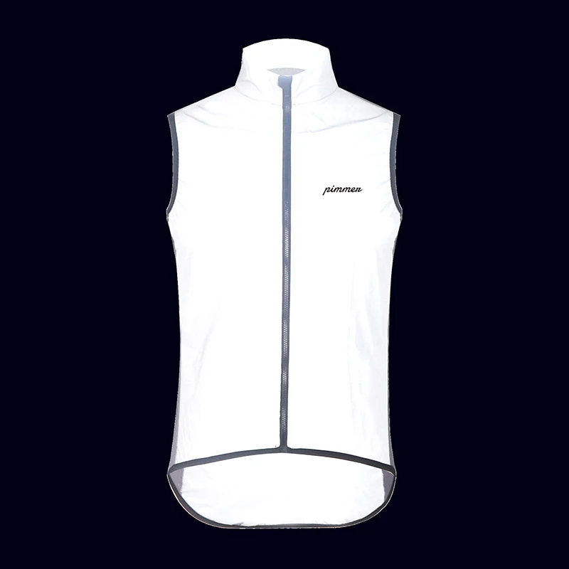 Pimmer New Lightweight windproof gilet all Reflective cycling wind vest out wear for low light ride waterproof