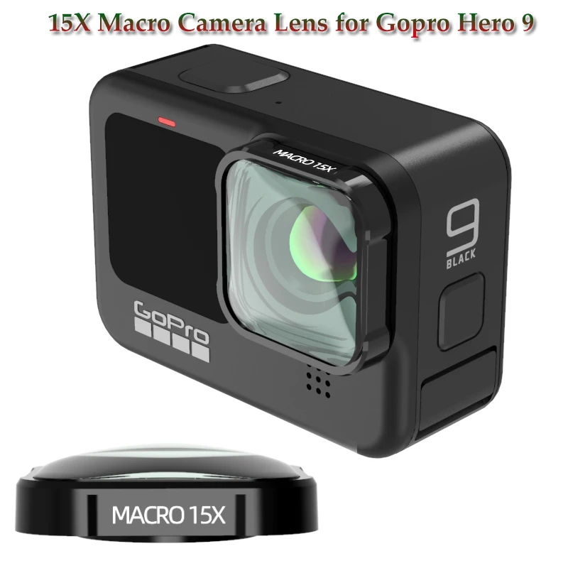 Макрообъектив для экшн-камеры Gopro Hero 10/9 4K HD 15X черный | Электроника