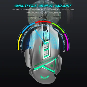 

X400GY wired mouse gaming colorful LED light mouse can be freely disassembled and adjustable 3200DPI gaming mouse for PC gamer