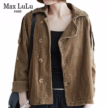 

Max LuLu New 2020 Korean Fashion Style Ladies Spring Vintage Jackets Womens Casual Corduroy Coats Loose Female Clothes Plus Size