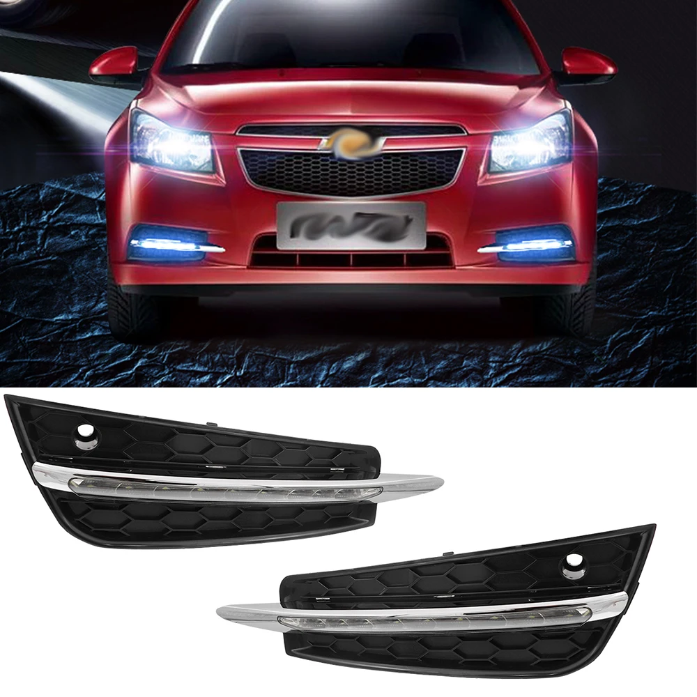 Для chevrolet cruze 2009-2013 DRL Светодиодный дневной ходовой светильник, противотуманная фара, релейный Дневной светильник, стильный желтый указатель поворота