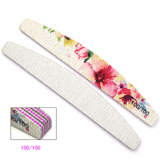 lot New Nail File Flower Printed Nail buffer Colorful Lime a ongle 80/100/150/180/240 Professional Manicure Tools