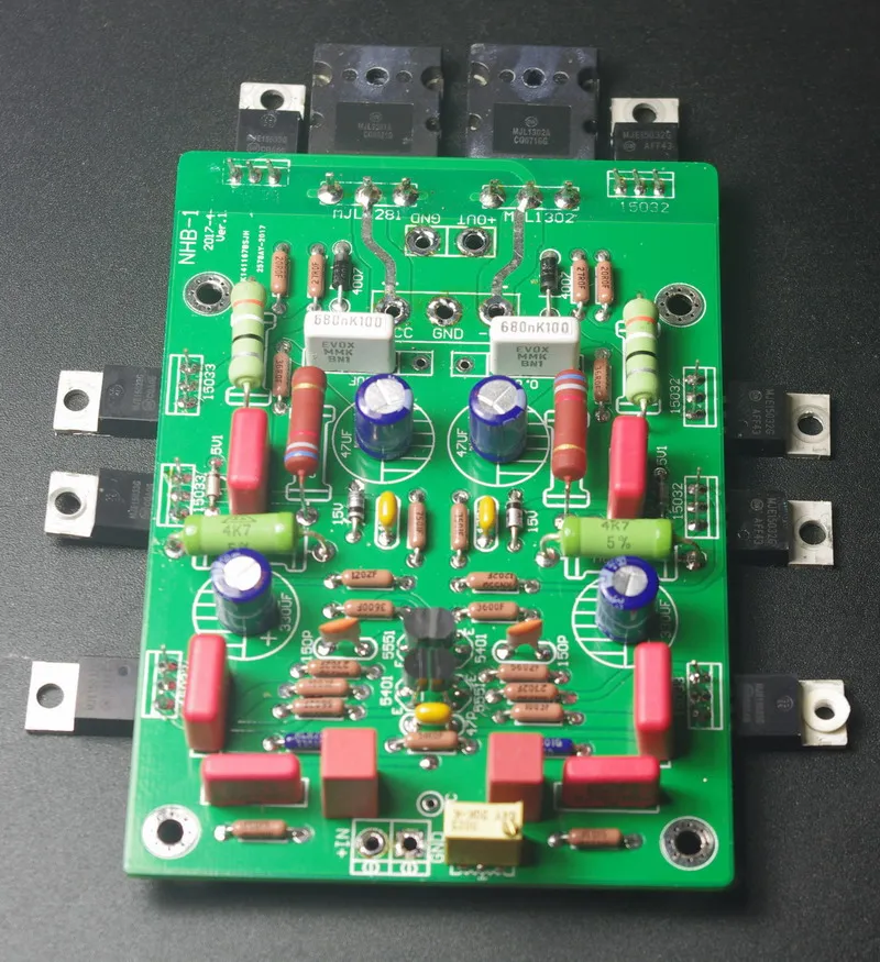 refer dartzeel NHB-108 After class amplifier board ON 2N5551/5401 input tube + MJ15032/15033 MJL1302/3281 power tube 2.0 CH diy