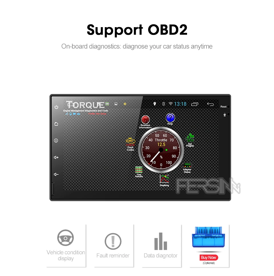 Top Fersinny CWD7060 2G android 9.0 car dvd gps navigation radio video player stereo universal 2 din radio car multimedia player gps 4