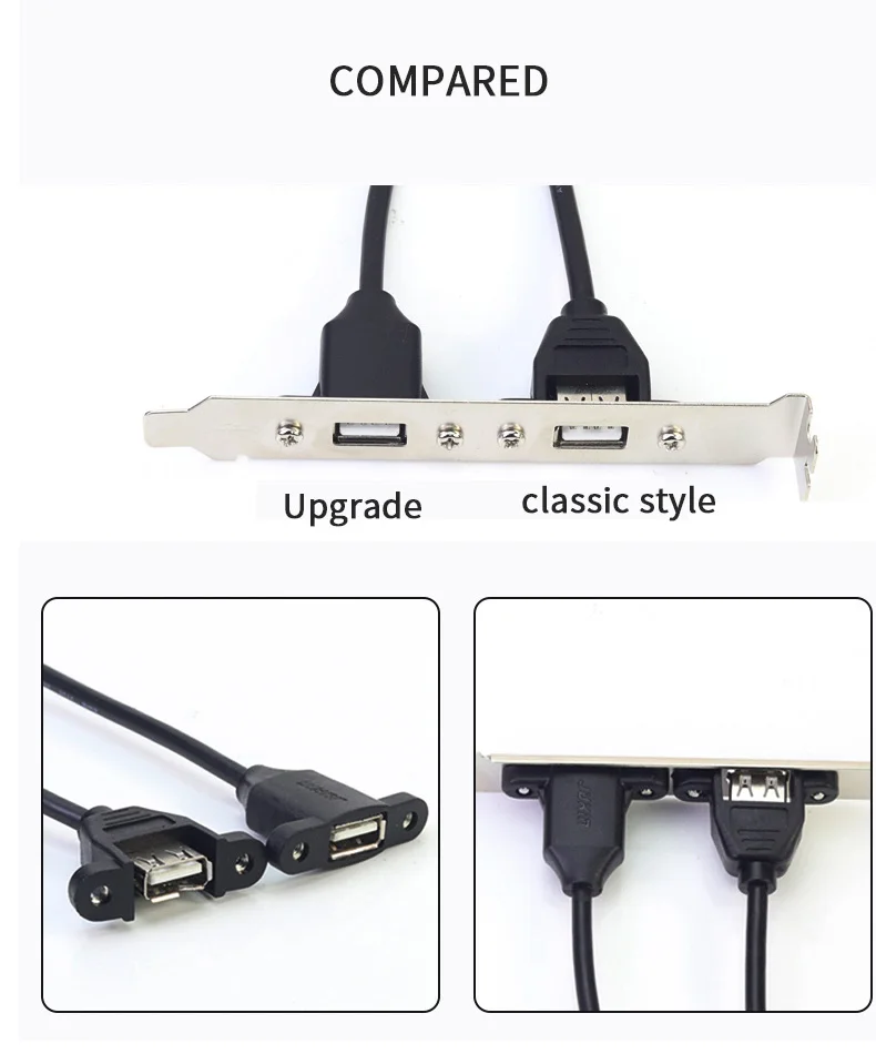 USB2.0 Extension Cable with Screw Holes - Male to Female for Secure Fixing in Chassis, Cabinet, or Baffle Description Image.This Product Can Be Found With The Tag Names Computer Cables Connecting, Computer Peripherals, PC Hardware Cables Adapters, Screw holes