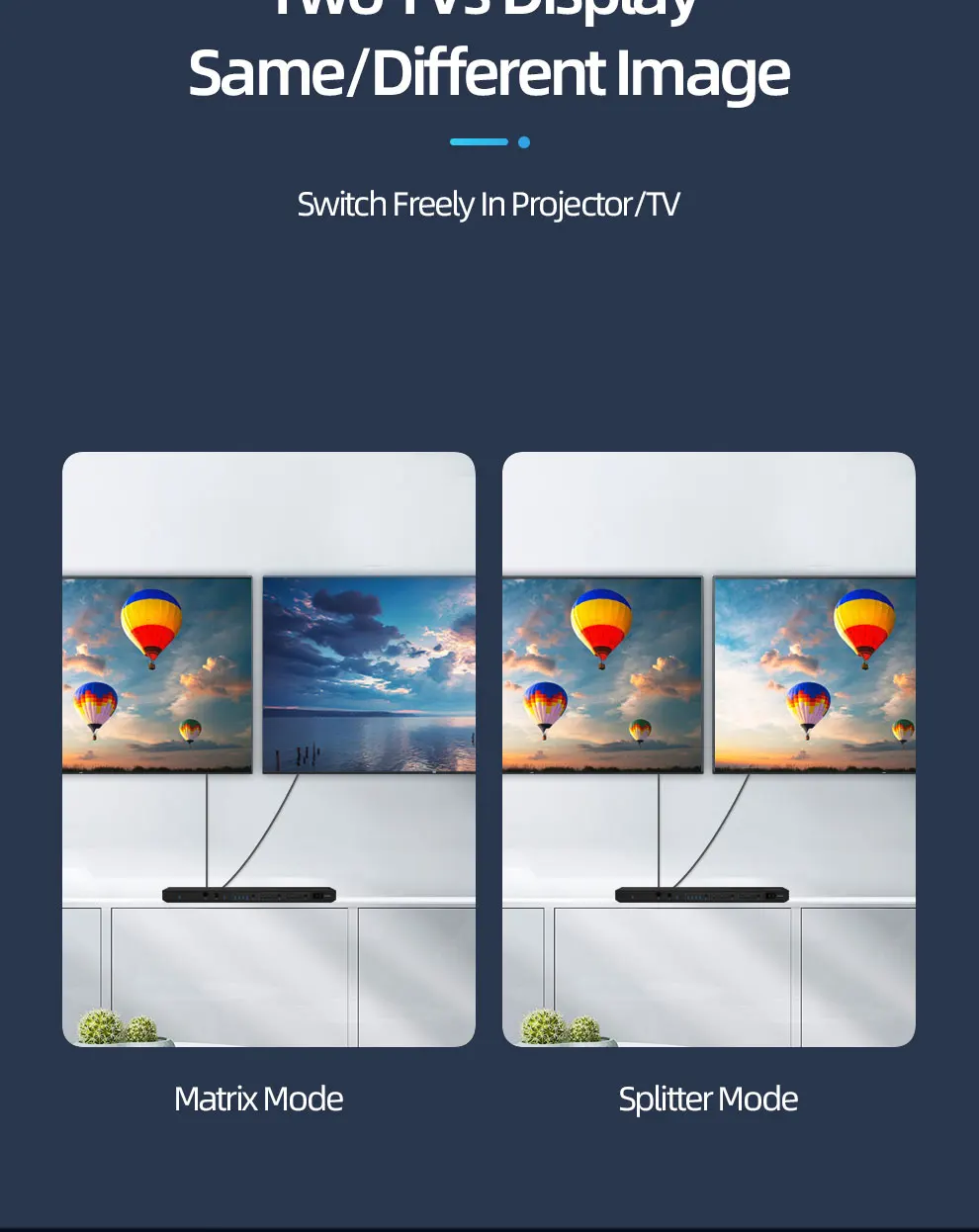 Unnlink HDMI Matrix 4x2 HDMI2.0 сплиттер HDCP2.2 4 k@ 60Hz 4 в 2 выход аудио экстрактор Toslink 3,5 Jack ARC для PS4 tv Box
