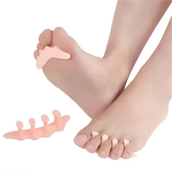 

1Pair Women/Man Bright Skin Color Toe Pad Toe Separator Foot Pad Correction Toe Valgus Protection Foot Tool