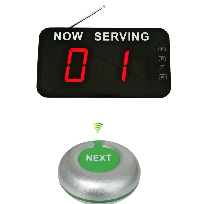 Беспроводная система вызовов с системой управления очередью светодиодный дисплей и следующая кнопка - Color: sliver color button