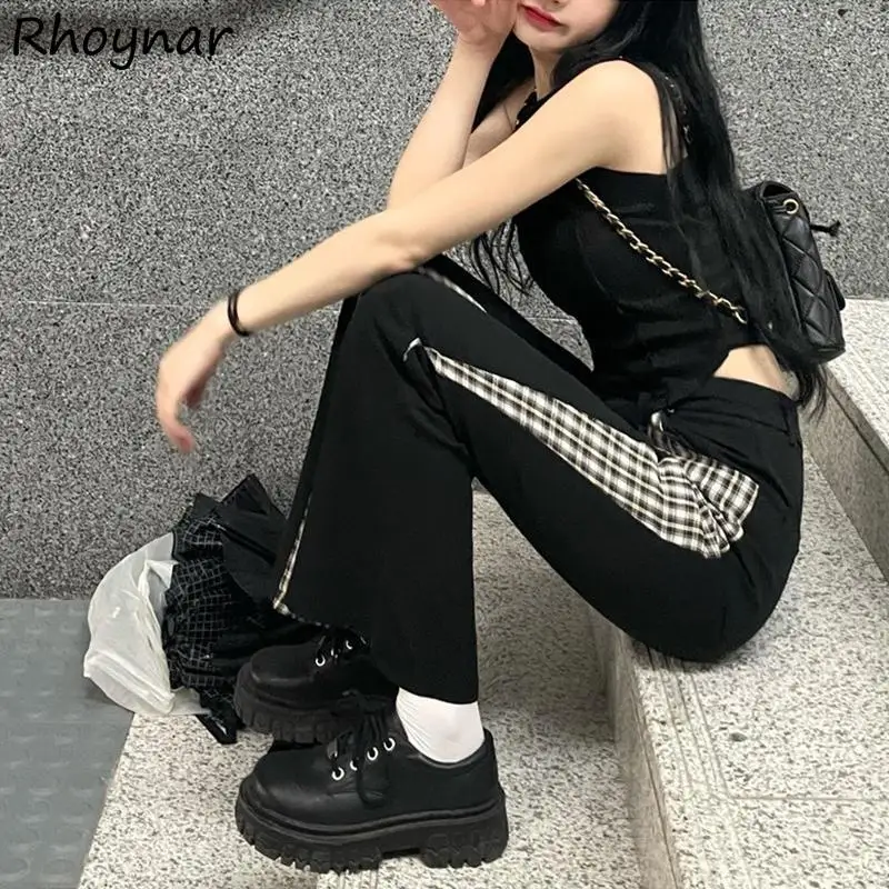 

Pants Women Flare Autumn Stylish Patchwork New 2021 Slim Full Length High Waist Pockets Harajuku Streetwear Female Hot Sexy Girl