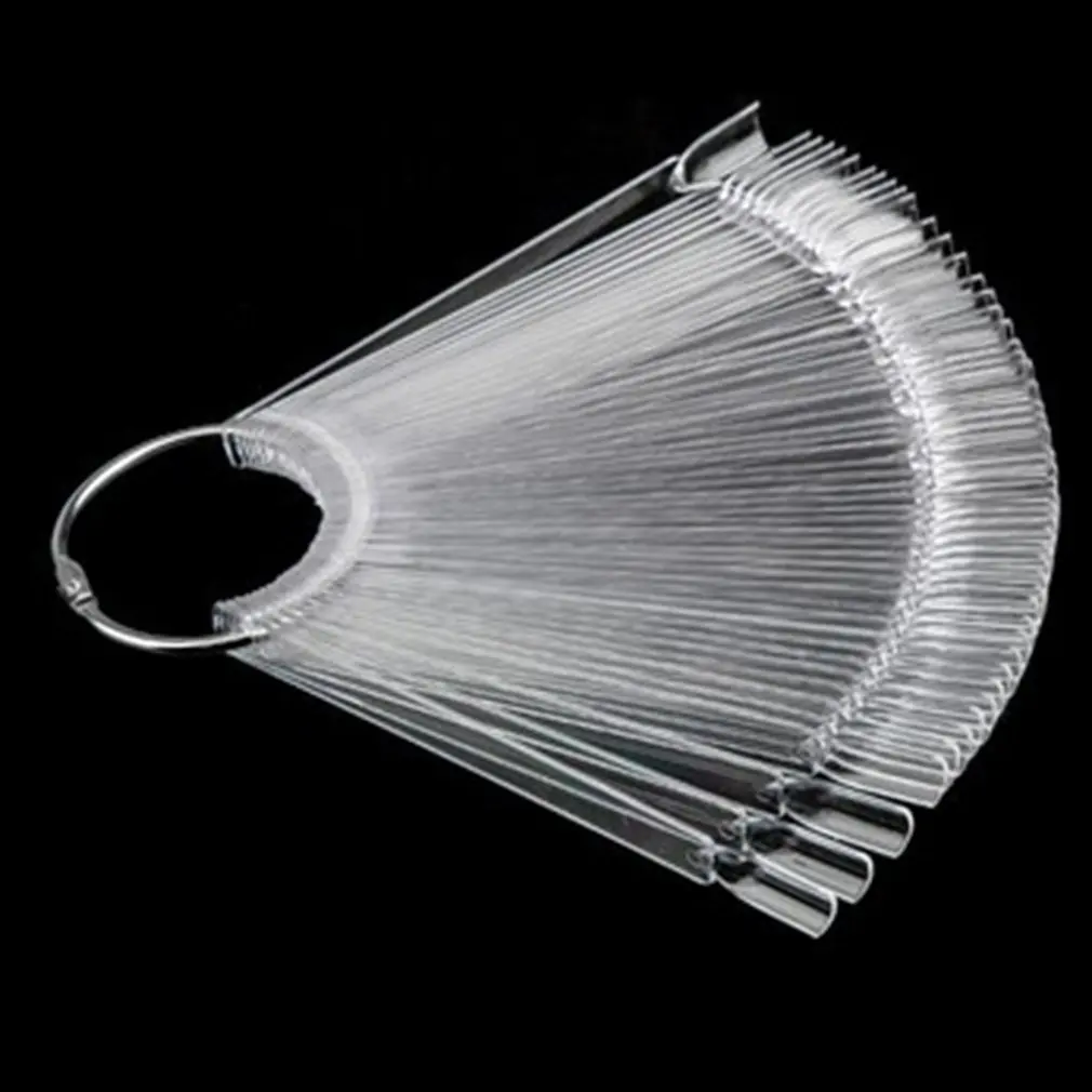 

50 Colors Capsules Nail Art Natural Nail Supplies Manicure Fan Circle Round Color Card Chosen Display