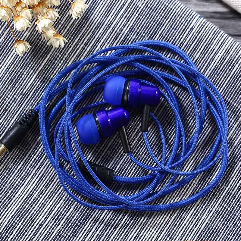 K1 Fashion Nylon Braided Headset Wired Earphone With Microphone Portable Audio And Video Device