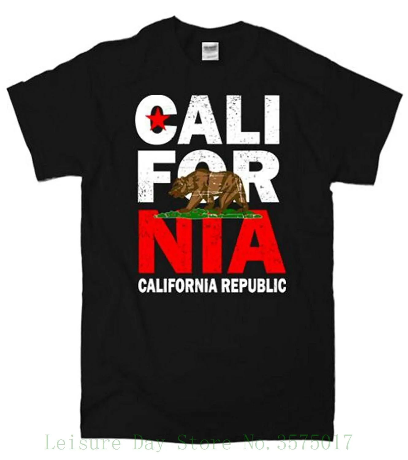Cali California Republic T shirt Tee 
