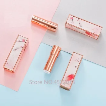 

10/30/50pcs 12.1mm Pink Press Type Peach Blossoms Empty Lipstick Tube Lip Balm Container Lipstick Shell Packaging Cosmetics