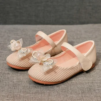 

New Spring/Autumn Leather Shoes Children Girls Moccasins Princess Breathable Flats Toddler Shoes Kids Pearl bow