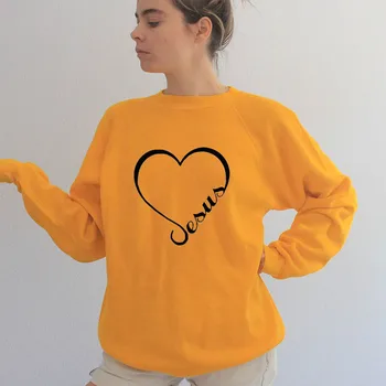 

Jesus Heart Print Women Clothes Sweatshirt Casual Long Sleeve Girls Pullovers Harajuku Streetwear 2019 Korean Jumper Drop Ship