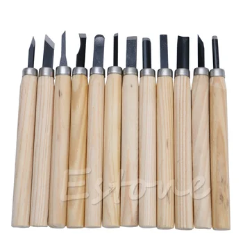 

12Pcs Professional Wood Carving Hand Chisel Knife Tool Set Woodworkers Gouges