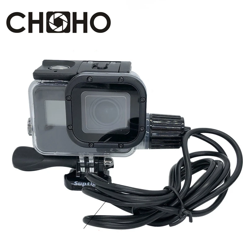 Carcasa impermeable para Gopro Hero 5 6 7 negro, Carcasa protectora para cable de carga de motocicleta, accesorios para go pro, buceo, para videocámara deportiva| - AliExpress