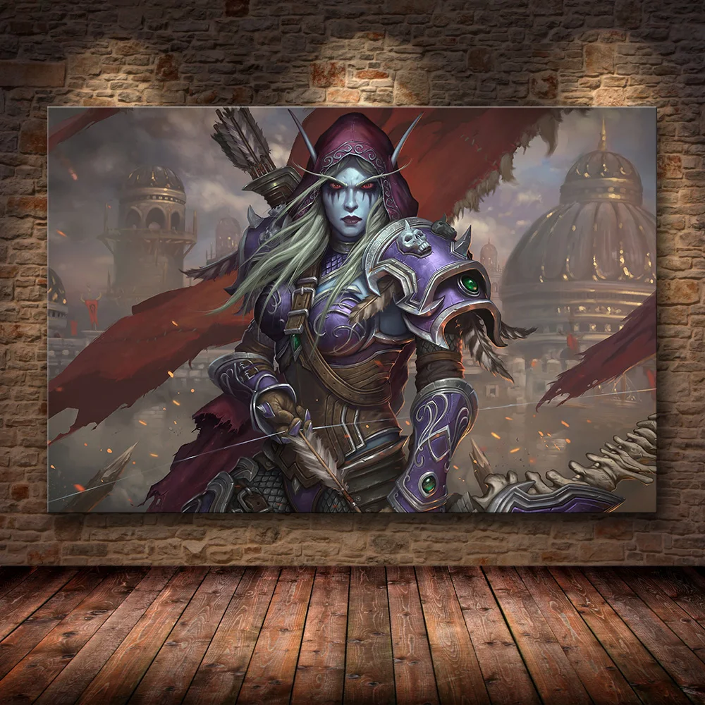World Of Warcraft, карта, плакат, холст, живопись, настенные художественные наклейки, WOW игра, плакат, Карта мира, обои, декор для гостиной - Цвет: 14