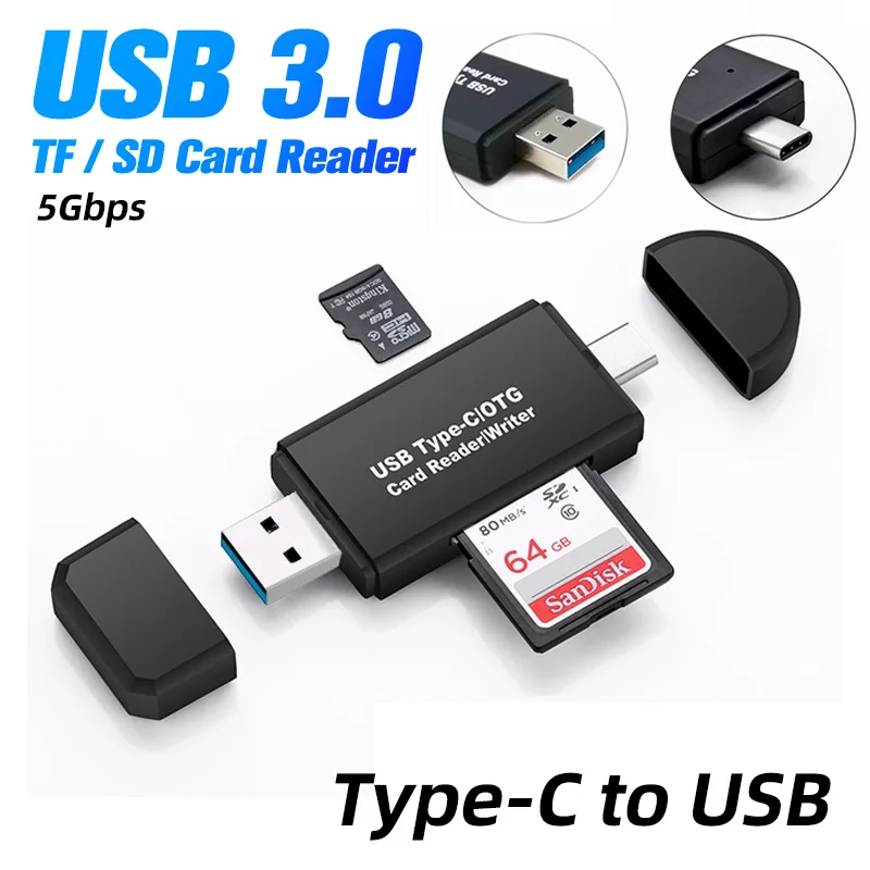GUUGEI 5 в 1 OTG кард-ридер TF SD кард-ридер компьютерные принадлежности Android Micro usb type C удлинитель Czytnik Kart
