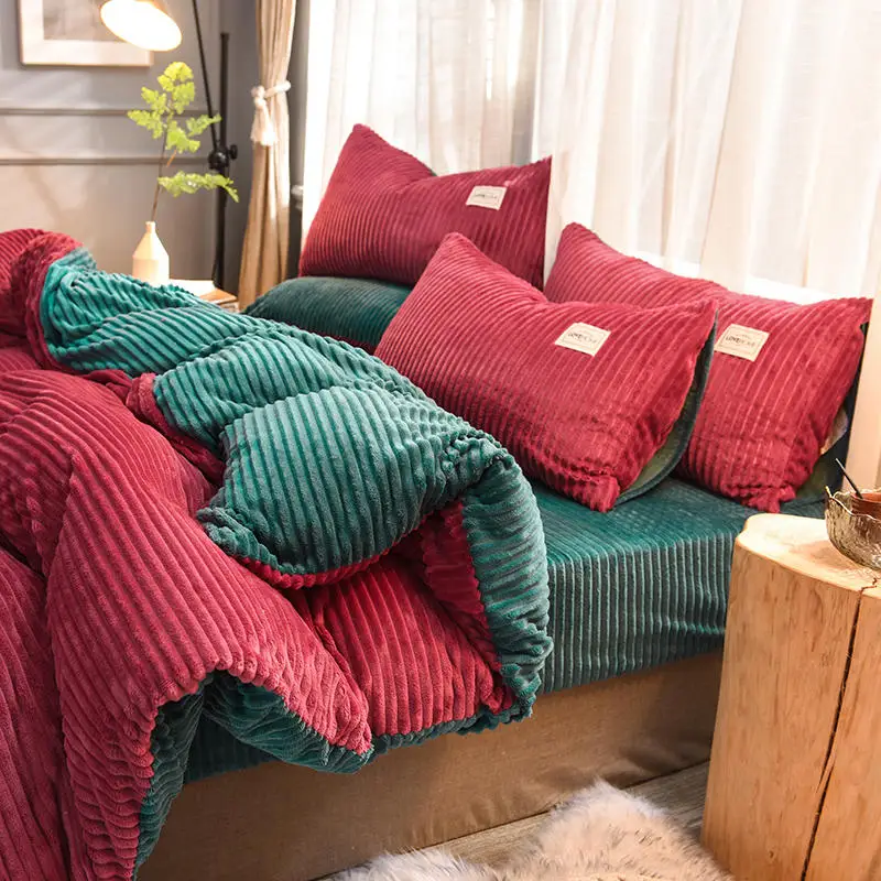 魔法绒酒红墨绿77