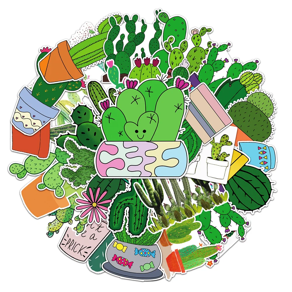

Наклейки с милыми кактусами и комнатными растениями для блокнотов, альбом для вырезок, наклейка на блокнот, материал для скрапбукинга, товары для рукоделия, 50 шт.