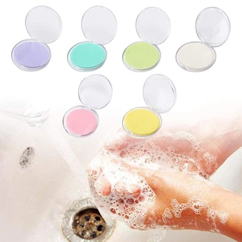 

Multi-colors Mini Handy Outdoor Travel Disposable Boxed Scented Slice Foaming Scented Bath Washing Hands Mini Paper Soap TSLM2