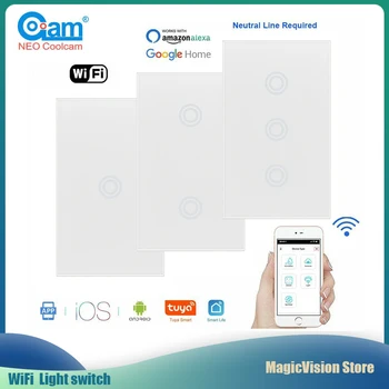 

Coolcam Wifi Wall Touch Switch EU Smart Light Switch Tuya Smart Home Controller Support Alexa Google Home