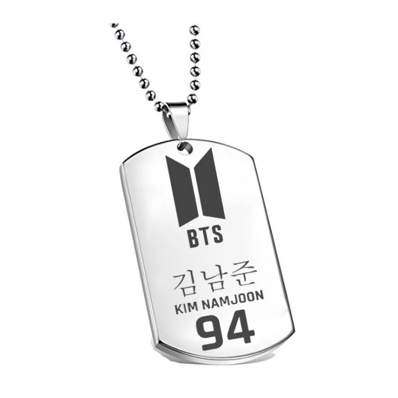 Корейский стиль звезды Чехол для мобильного телефона в стиле "BTS буквы знак Цепочки и ожерелья тег пуленепробиваемый Мальчики кулон Нержавеющая сталь теги Цепочки и ожерелья