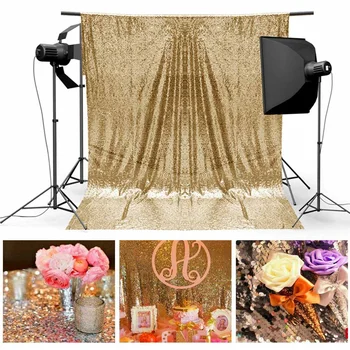 

4X6FT Gold Sequin Photo Backdrop Wedding Photo Booth Wall Photography Background