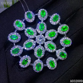 شراءKJJEAXCMY غرامة مجوهرات 925 فضة مطعمة الطبيعية الزمرد فتاة العصرية الجديدة قلادة قلادة دعم اختبار