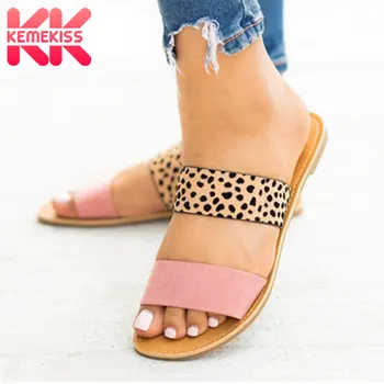 

KemeKiss New Arrival Size 35-43 Women Sandals Fashion Leopard Flats Summer Shoes Women Casual Daily Lady Home Outdoor Footwear