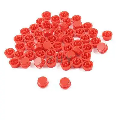 

55Pcs Round Tactile Button Caps Covers Protector Red for 12x12x7.3mm Tact Switch