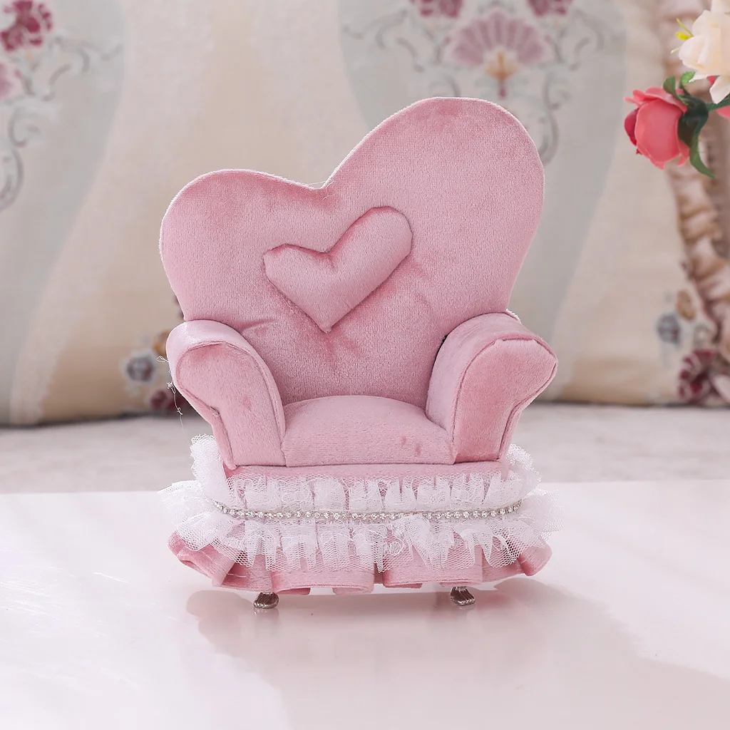 

Mini Chair Jewelry Box Organizer Travel Case Jewellery Display Storage Gift for Women Girls Holiday Gifts