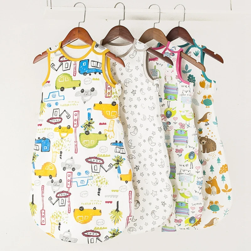 Baby Vest Sleeping Bag Spring And Autumn Quilted Children Mushroom Pajamas Baby Anti-kick Quilt Sleeping Bag