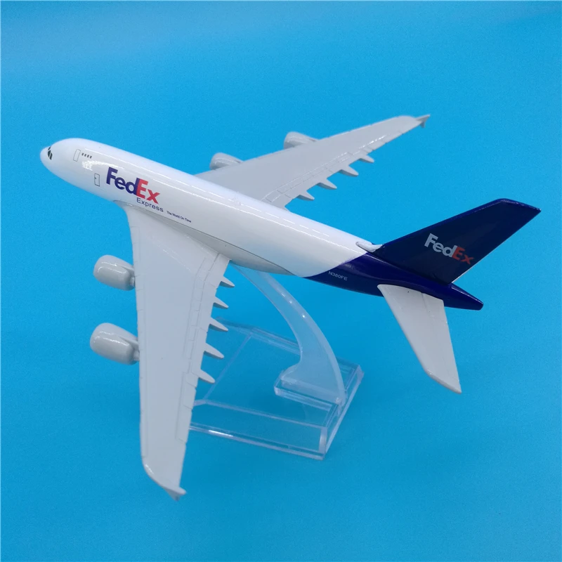 16 см 1:400 сплав самолет коллекционный дисплей FedEx авиакомпания Airbus модель A380 игрушечный самолет Модель Коллекция детские подарки