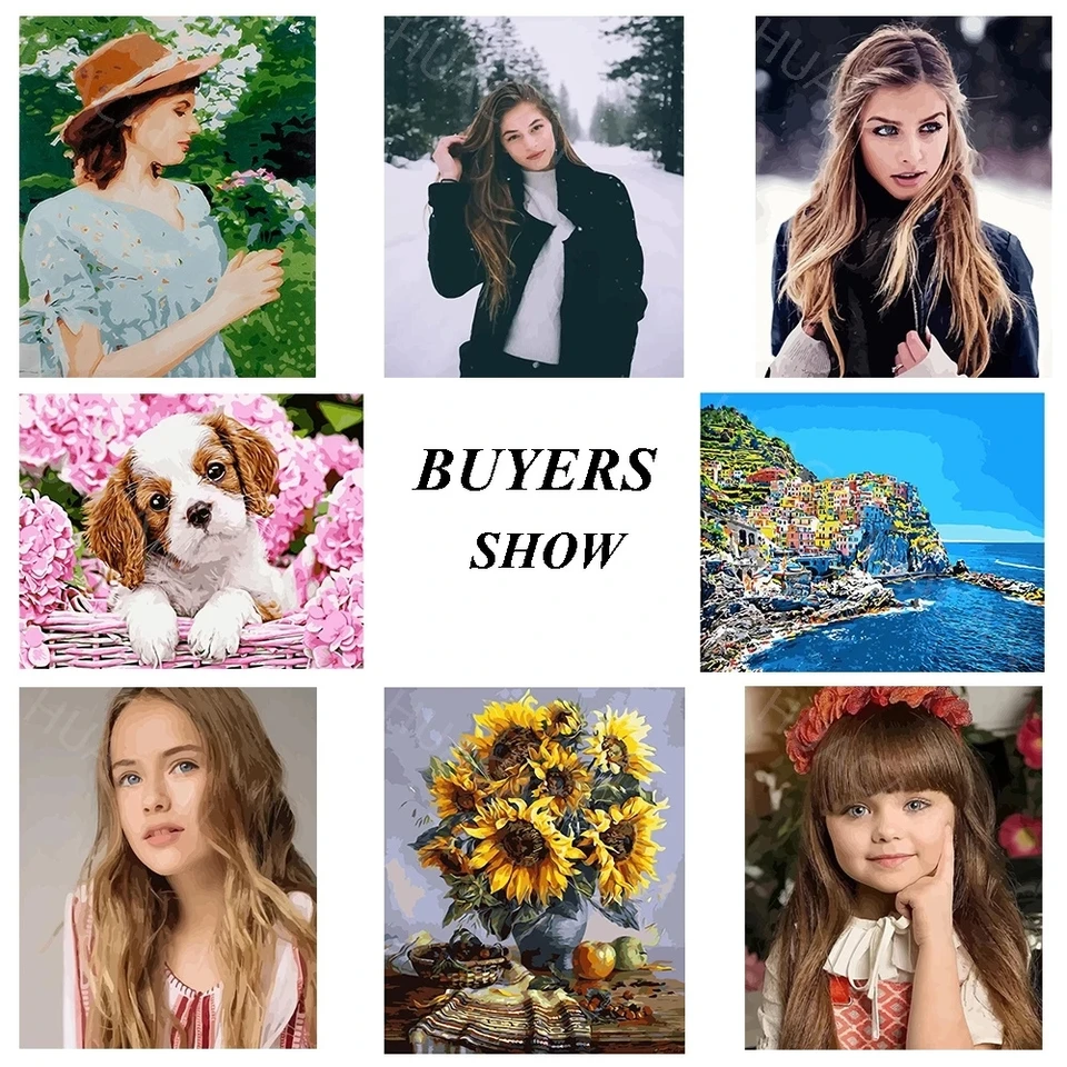 Huacan-パーソナライズされた写真の油絵,数字による絵画,キャンバスの