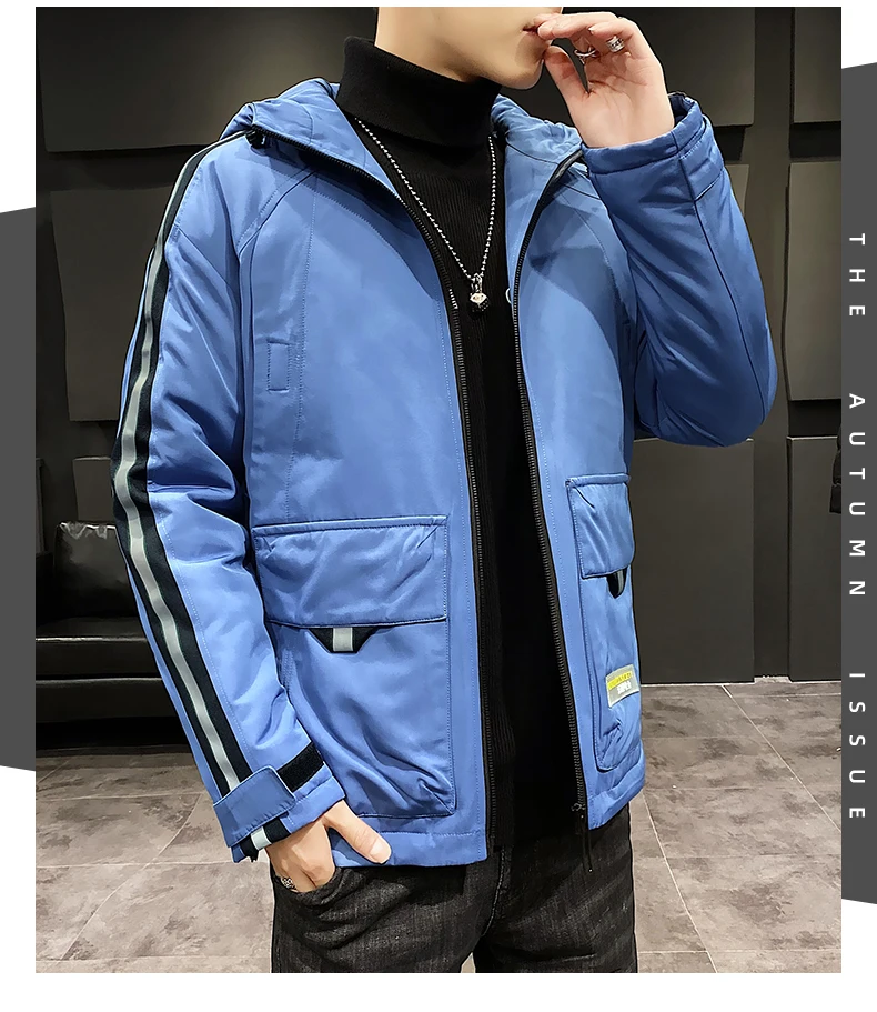 mens windbreaker 2020 Winter Coat Men New Casual Thick Warm Waterproof Hooded Jacket Youth Autumn Outwear Coat Plus Size M-4XL Drop Shipping mens windbreaker