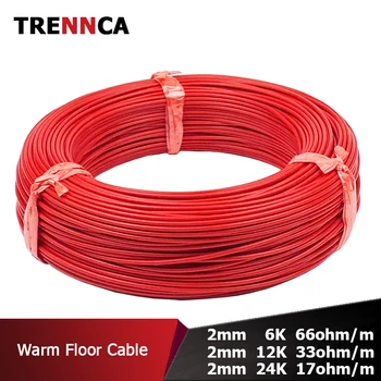 

6/12/24K PTFE Flame Retardant Carbon Fiber Heating Cable 5 to 100 Meters New Infrared High Quality Heat Wire Warm Home Improvemt