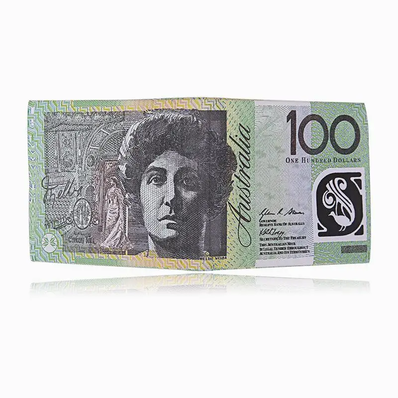 Новинка, мужской кошелек, ультра тонкий кошелек, billeteras para hombr, с рисунком банкнот, короткий кошелек, унисекс, кошелек для монет, кошелек для мужчин - Цвет: Australia 100