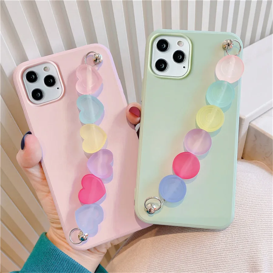 Милый 3D чехол с ремешком в виде сердечек для Huawei Y9 Y9prime Y7 Y7prime Y6 Y5 P Smart 2019 2018