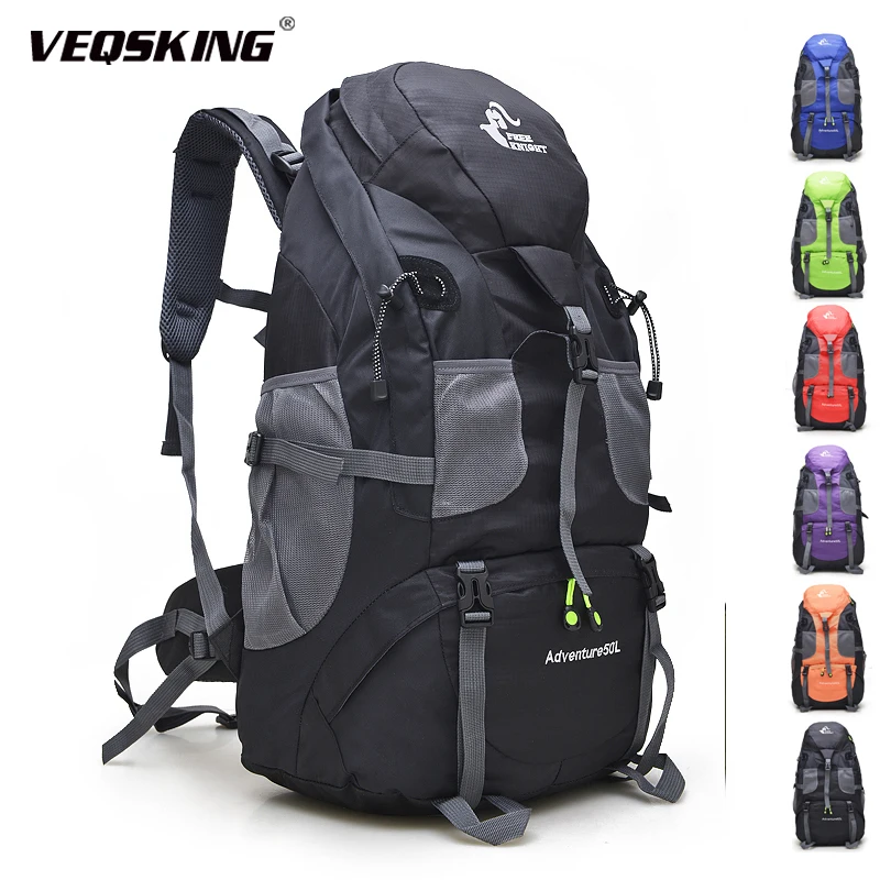 Trekking Backpack Mountain-Climbing-Bags Waterproof Outdoor-Sport 50L Unisex
